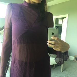 Zara sheer, magenta purple tunic